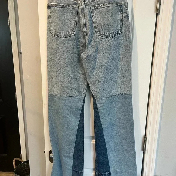 ~Zara~ Limited Edition High Waisted Wide Leg Patchwork Jeans - Size 8 - Picture 1 of 6